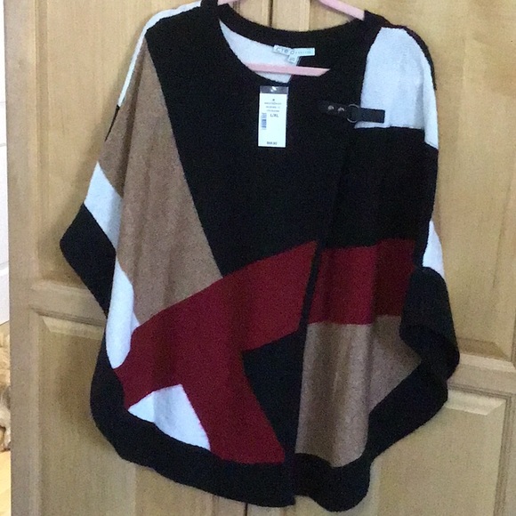 New With Tags Cleo Petite Cape Poncho Shawl Sweater Jacket L/XL - Picture 1 of 3